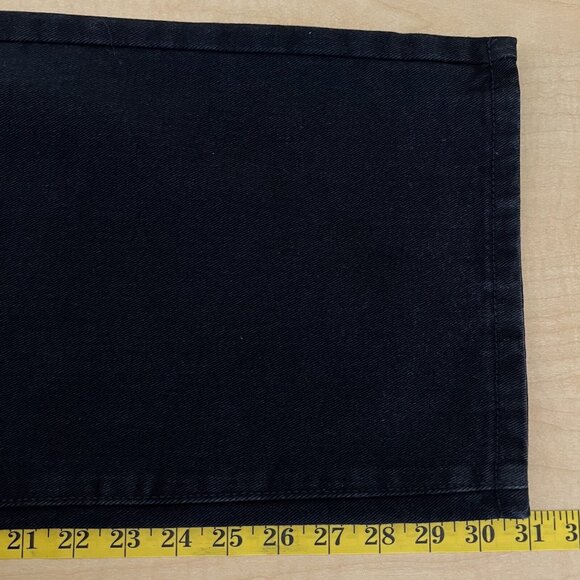 Denim Jeans Distressed Size Large 32x31 Regular Wide Leg High Rise Black NWOT - Picture 7 of 9